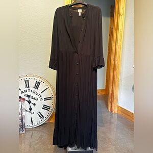 ASOS Black Long Sleeve Maxi Dress